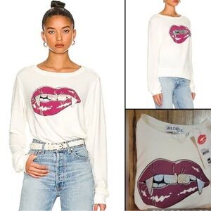 Wild fox Love Bites holographic fang sweatshirt